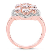 Bids.com 3.06 Carat Genuine Morganite and White Diamond .925 Sterling Silver Ring Rings White Smoke size 7.50,size 5.00,size 6.00,size 7.00,size 8.00,size 9.00