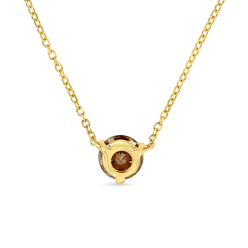 Bids.com 14K Yellow Gold 1/2 Cttw Martini Set Lab Grown Yellow Diamond Solitaire 18" Pendant Necklace (Yellow Color, VS2-SI1 Clarity) Necklaces White Smoke Yellow.Gold / 18