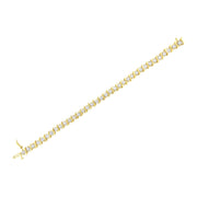 Bids.com 10K Yellow Gold Plated .925 Sterling Silver 7.0 cttw 2-Prong Set Round Brilliant Cut Diamond "S" Link Bracelet (J-K color, I1-I2 clarity) - 7" Bracelets White Smoke Yellow.Sterling Silver / 7