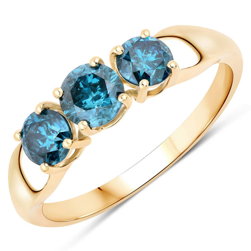 Bids.com 1.03 Carat Genuine Blue Diamond 14K Yellow Gold Ring Rings White Smoke size 6.00,size 7.00,size 8.00