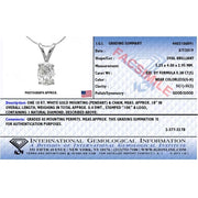 Bids.com IGI Certified 10K White Gold 3/8 cttw Prong Set Diamond Oval Pendant Necklace (I-J Color, I1 Clarity) - Size 18" Necklaces White Smoke White.Gold / 18
