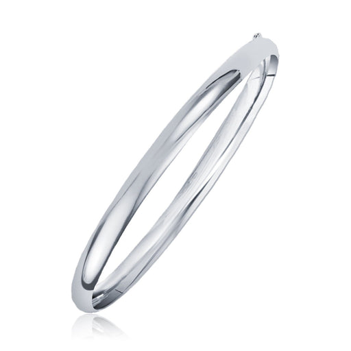 Bids.com Classic Bangle in 14k White Gold (6.0mm) Bracelets White Smoke 7 / White Gold,8 / White Gold