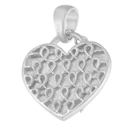 Bids.com .925 Sterling Silver 1/10 cttw Diamond Heart Pendant Necklace (H-I, I1-I2) Necklaces White Smoke White.Sterling Silver / 18