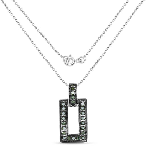 Bids.com 0.36 Carat Genuine Green Diamond .925 Sterling Silver Pendant Pendants White Smoke