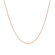 Bids.com 14k Pink Gold Diamond Cut Cable Link Chain 0.8mm Necklaces White Smoke 16 / Rose Gold,18 / Rose Gold