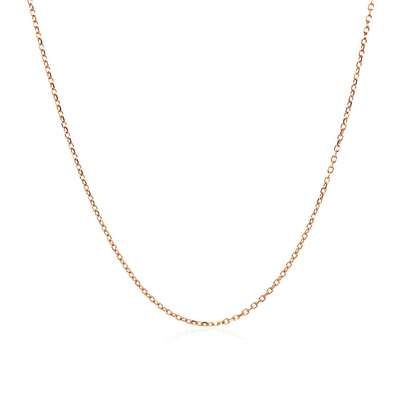 Bids.com 14k Pink Gold Diamond Cut Cable Link Chain 0.8mm Necklaces White Smoke 16 / Rose Gold,18 / Rose Gold