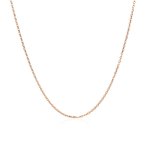 Bids.com 14k Pink Gold Diamond Cut Cable Link Chain 0.8mm Necklaces White Smoke 16 / Rose Gold,18 / Rose Gold