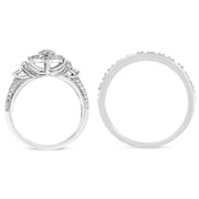 Bids.com .925 Sterling Silver 1/3 Cttw Diamond 7 Stone Cluster and Halo Engagement Ring and Wedding Band Set (I-J Color, I1-I2 Clarity) - Size 7 Rings White Smoke 9 / White.Sterling Silver,8 / White.Sterling Silver,6 / White.Sterling Silver,7 / White.Sterling Silver,5 / White.Sterling Silver,10 / White.Sterling Silver,11 / White.Sterling Silver,12 / White.Sterling Silver