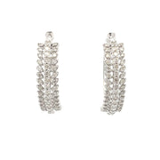 Bids.com 1.02ct Diamond Hoop Earrings 10KT White Gold Earrings White Smoke