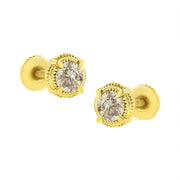 Bids.com 14K Yellow Gold Plated .925 Sterling Silver 1.0 Cttw Round Brilliant Cut Diamond Solitaire Milgrain Stud Earrings (K-L Color, I2-I3 Clarity) Earrings White Smoke Rose.Sterling Silver / 1,Yellow.Sterling Silver / 1.5,Yellow.Sterling Silver / 0.5,Yellow.Sterling Silver / 0.25,Yellow.Sterling Silver / 0.75,Yellow.Sterling Silver / 0.4,Yellow.Sterling Silver / 0.33,Yellow.Sterling Silver / 1
