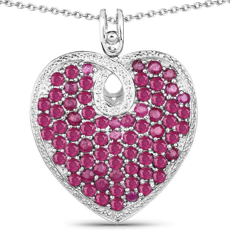 Bids.com 8.03 Carat Genuine Ruby .925 Sterling Silver Pendant Pendants White Smoke