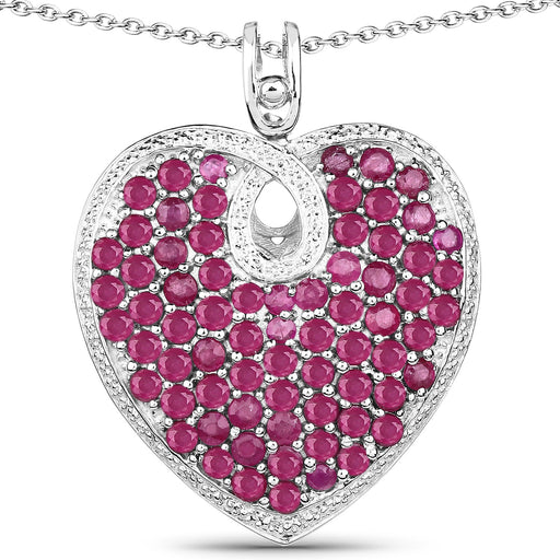 Bids.com 8.03 Carat Genuine Ruby .925 Sterling Silver Pendant Pendants White Smoke