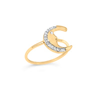 Bids.com 10K Yellow Gold 1/10 Cttw Diamond Crescent Moon Ring (I-J Color, I1-I2 Clarity) - Ring Size 6 Rings White Smoke 6 / Yellow.Gold,7 / Yellow.Gold,8 / Yellow.Gold,9 / Yellow.Gold,5 / Yellow.Gold