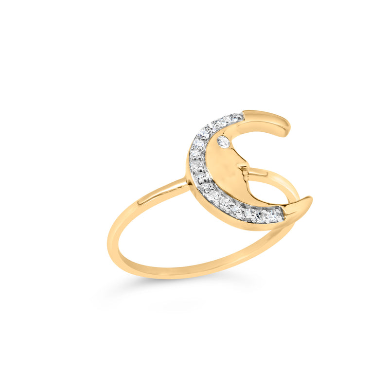 Bids.com 10K Yellow Gold 1/10 Cttw Diamond Crescent Moon Ring (I-J Color, I1-I2 Clarity) - Ring Size 6 Rings White Smoke 6 / Yellow.Gold,7 / Yellow.Gold,8 / Yellow.Gold,9 / Yellow.Gold,5 / Yellow.Gold