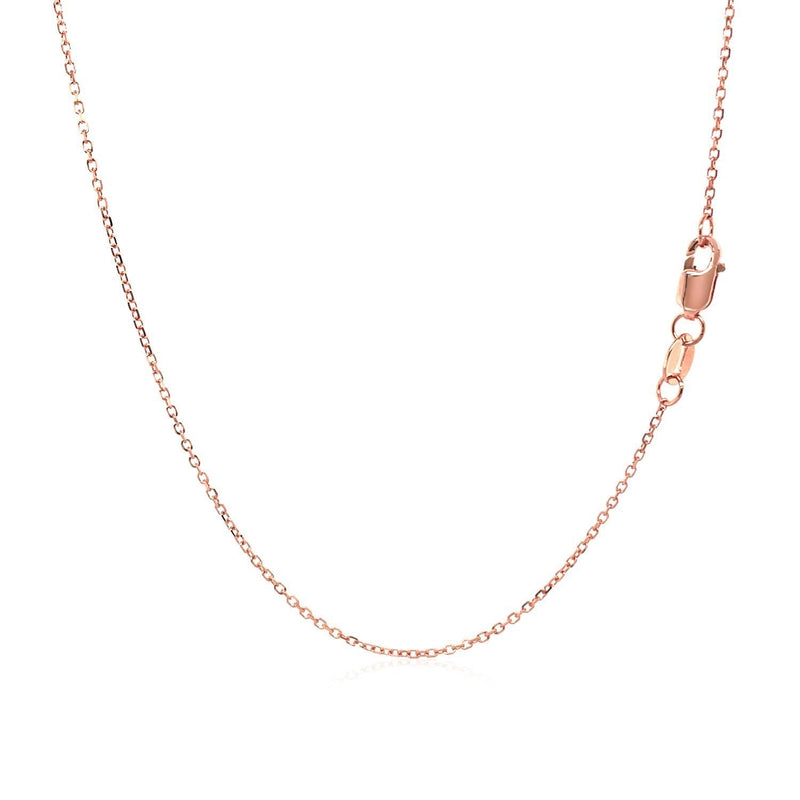Bids.com 18k Rose Gold Diamond Cut Cable Link Chain (0.75 mm) Necklaces White Smoke 16 / Rose Gold,18 / Rose Gold