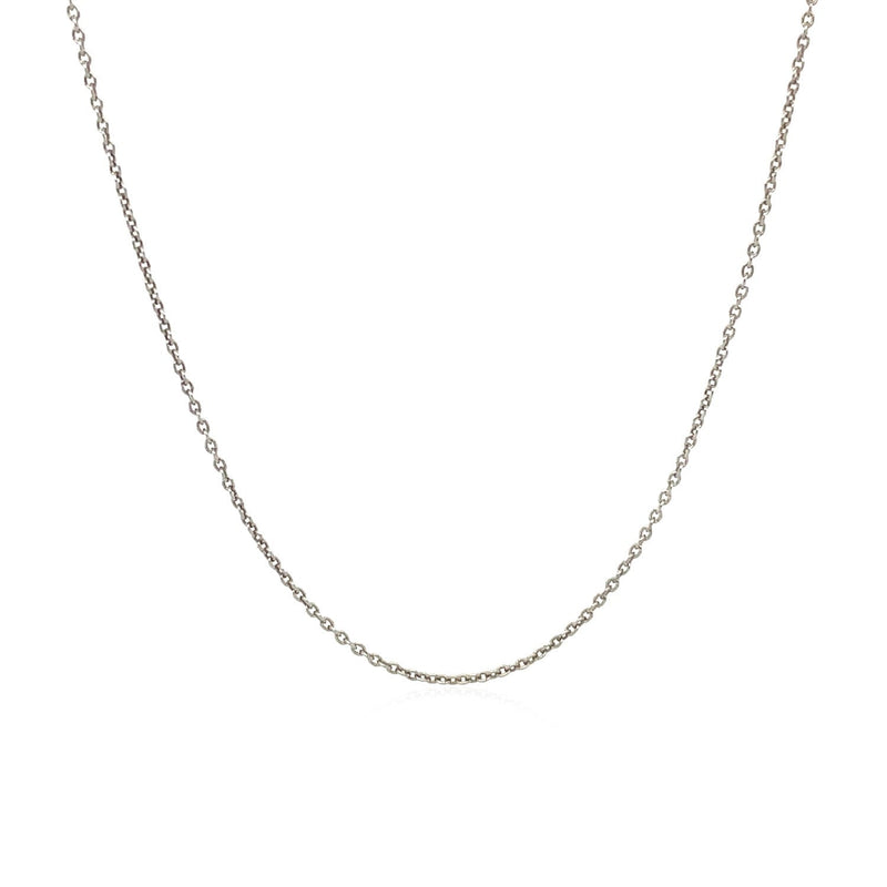 Bids.com 14k White Gold Round Cable Link Chain 1.1mm Necklaces White Smoke 16 / White Gold,18 / White Gold
