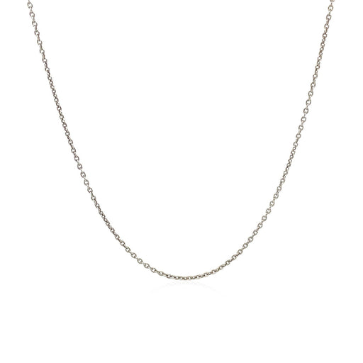 Bids.com 14k White Gold Round Cable Link Chain 1.1mm Necklaces White Smoke 16 / White Gold,18 / White Gold