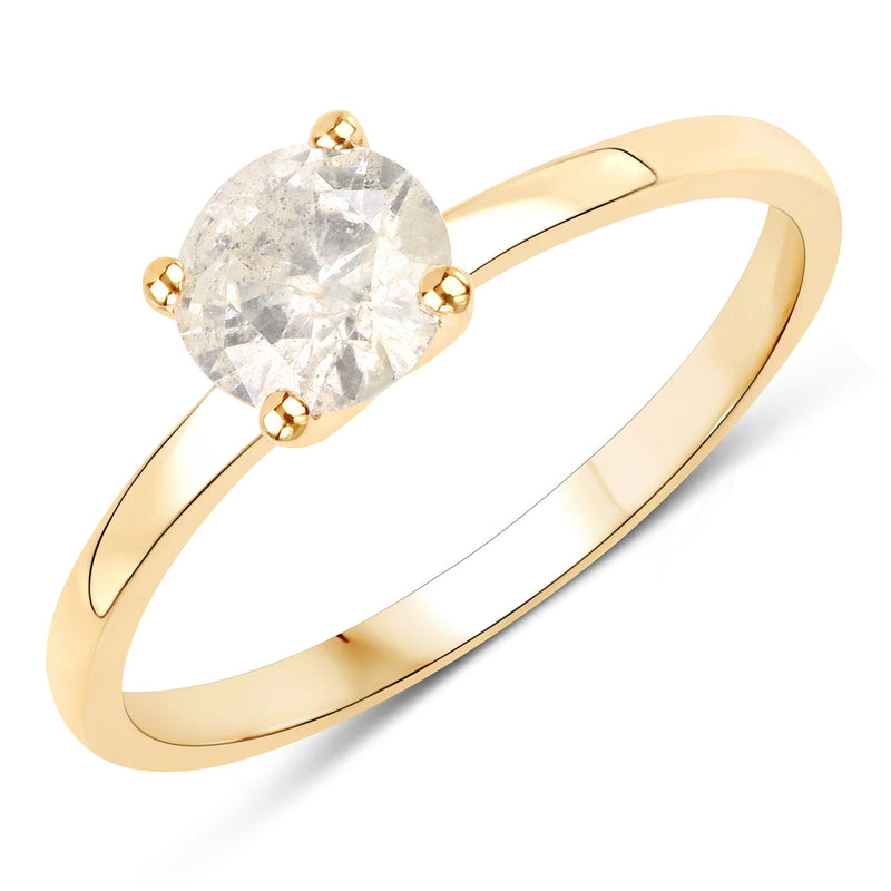 Bids.com 0.72 Carat Genuine LB Diamond 14K Yellow Gold Ring Rings White Smoke size 7.00,size 6.00,size 8.00