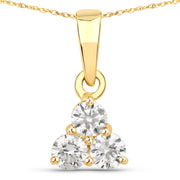 Bids.com 0.33 Carat Genuine Lab Grown Diamond 14K Yellow Gold Pendant Pendants White Smoke