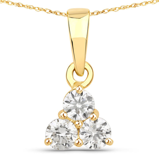Bids.com 0.33 Carat Genuine Lab Grown Diamond 14K Yellow Gold Pendant Pendants White Smoke