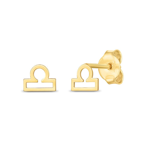 Bids.com 14k Yellow Gold Libra Stud Earrings Earrings White Smoke Yellow Gold