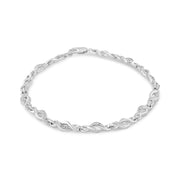 Bids.com .925 Sterling Silver Prong Set Diamond Accent Curved Spiral Link Bracelet (I-J Color, I3 Clarity) - 7.25" Bracelets White Smoke White.Sterling Silver / 7.25