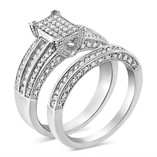 Bids.com .925 Sterling Silver 3/4 Cttw Prong Set Round Diamond Composite Engagement Ring and Band Set (I-J Color, I3 Clarity) - Size 6.5 Rings White Smoke 8 / White.Sterling Silver,7.5 / White.Sterling Silver,6.5 / White.Sterling Silver,7 / White.Sterling Silver,6 / White.Sterling Silver,9 / White.Sterling Silver,5 / White.Sterling Silver,10 / White.Sterling Silver,11 / White.Sterling Silver,12 / White.Ster