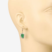 Bids.com 7.56 Carat Genuine Colombian Emerald and White Diamond 14K Yellow Gold Earrings Earrings Peach Puff