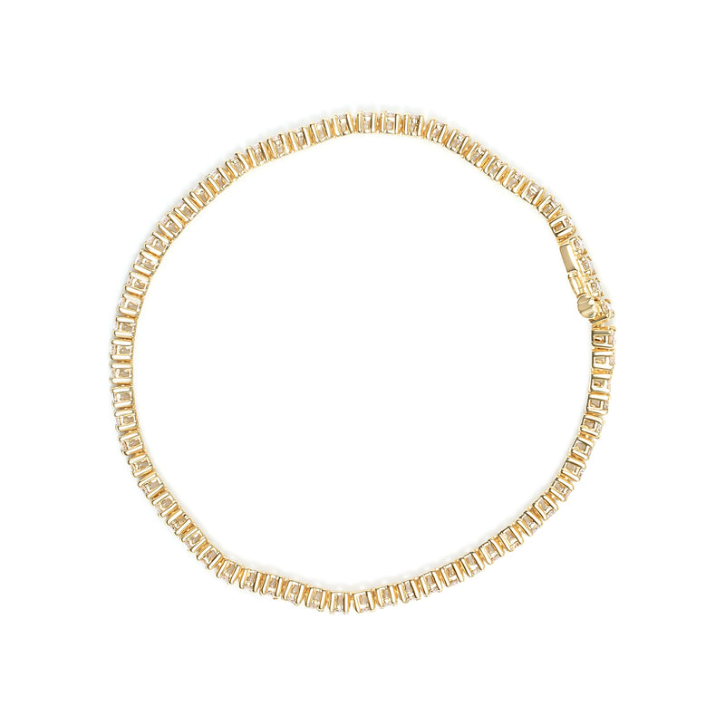 Bids.com 14K Yellow Gold 6.0 Cttw Classic 4 Prong Set Round Brilliant Cut Diamond Tennis Bracelet (K-L Color, VS2-SI1 Clarity) - 7.25" Bracelets White Smoke Yellow.Gold / 7.25