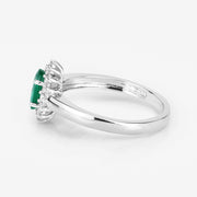 Bids.com 0.86 Carat Genuine Zambian Emerald and White Diamond 14K White Gold Ring Rings White Smoke size 6.00,size 7.00,size 8.00,size 9.00