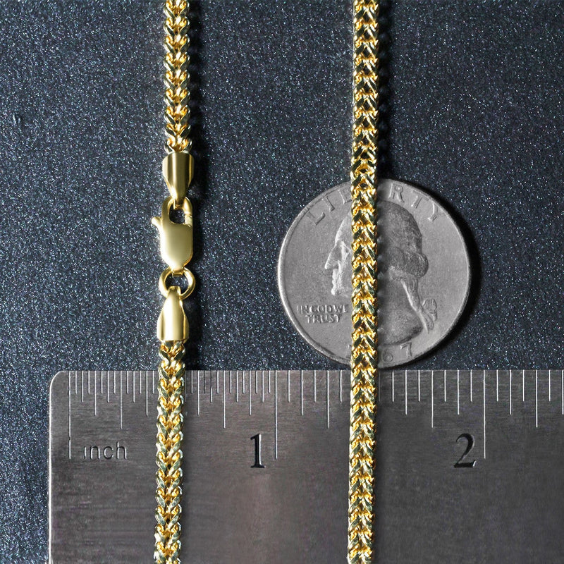 Bids.com 3.2mm 14k Yellow Gold Square Franco Chain Necklaces Dark Slate Gray 18 / Yellow Gold,20 / Yellow Gold,24 / Yellow Gold