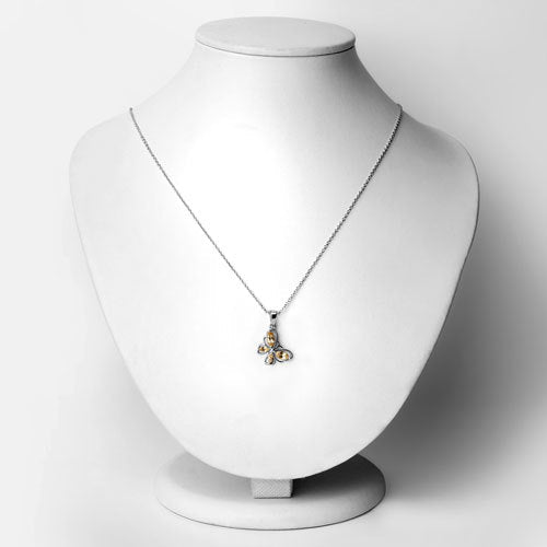 Bids.com 0.62 Carat Genuine Citrine .925 Sterling Silver Pendant Pendants White Smoke