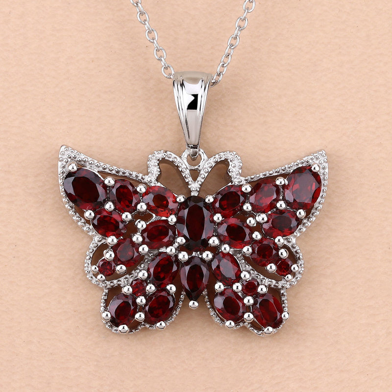 Bids.com 4.90 Carat Genuine Garnet .925 Sterling Silver Pendant Pendants Wheat