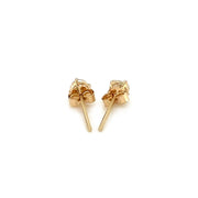 Bids.com 14k Yellow Gold Stud Earrings with White Hue Faceted Cubic Zirconia Earrings White Smoke Yellow Gold