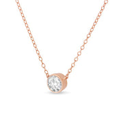 Bids.com .925 Sterling Silver 1/2 Cttw Diamond Bezel 18" Pendant Necklace (I-J Color, I2-I3 Clarity) Necklaces White Smoke White.Sterling Silver / 18,Yellow Plated .925 Sterling Silver / 18,Rose.Sterling Silver / 18