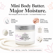 Glimmer Goddess® Organic Skin Care Organic Whipped Body Butter 2 oz – Mini Travel Size for Dry Skin & Eczema Lotions & Creams White Smoke Autumn Breeze,Caribbean Breeze,Candy Cane,Christmas Cookie,Cinnamon Apple,Citrus Basil,Citrus Crush,Citrus Mango,Coastal Reverie,Coconut Lime,Evening Snow,Frankincense & Myrrh,Honeysuckle,Jasmine,Lavender,Lavender Lemon,Lavender Orange,Lemon Cream,Lemon V