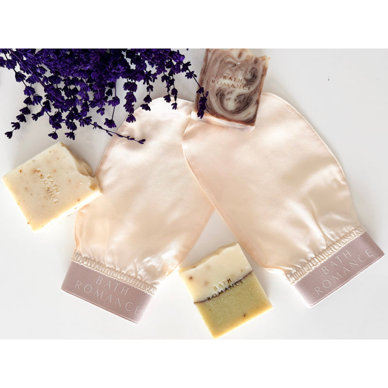 Bath Romance exfoliating silk bath glove bath glove Lavender