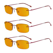 eyekeeper.com 3 Pack Blue Light Blocking Reading Glasses DSWK8 Eyeglasses White Smoke Red-3pcs / without magnification,Red-3pcs / +0.50,Red-3pcs / +0.75,Red-3pcs / +1.00,Red-3pcs / +1.25,Red-3pcs / +1.50,Red-3pcs / +1.75,Red-3pcs / +2.00