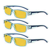 eyekeeper.com 3 Pack Blue Light Blocking Reading Glasses HPXM01 Eyeglasses White Smoke Blue-3pcs / without magnification,Blue-3pcs / +0.50,Blue-3pcs / +0.75,Blue-3pcs / +1.00,Blue-3pcs / +1.25,Blue-3pcs / +1.50,Blue-3pcs / +1.75,Blue-3pcs / +2.00,Blue-3pcs / +2.50