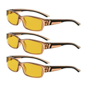 eyekeeper.com 3 Pack Blue Light Blocking Reading Glasses HPXM01 Eyeglasses White Smoke Brown-3pcs / without magnification,Brown-3pcs / +0.50,Brown-3pcs / +0.75,Brown-3pcs / +1.00,Brown-3pcs / +1.25,Brown-3pcs / +1.50,Brown-3pcs / +1.75,Brown-3pcs / +2.00,Brown-3pcs / +2.50