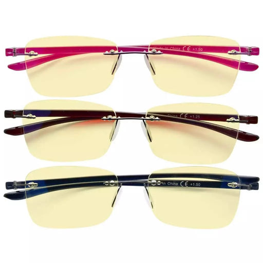 eyekeeper.com 3 Pack Blue Light Blocking Reading Glasses TMCG14009 Eyeglasses White Smoke 3 Pairs Mix / without magnification,3 Pairs Mix / +1.00,3 Pairs Mix / +1.25,3 Pairs Mix / +1.50,3 Pairs Mix / +1.75,3 Pairs Mix / +2.00,3 Pairs Mix / +2.50