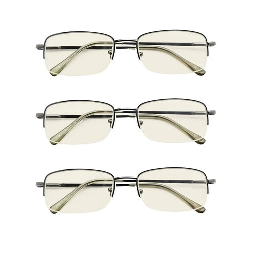 eyekeeper.com 3 Pack Blue Light Filter Reading Glasses CG15015 Eyeglasses White Smoke Gunmetal-3pcs / without magnification,Gunmetal-3pcs / +0.50,Gunmetal-3pcs / +0.75,Gunmetal-3pcs / +1.00,Gunmetal-3pcs / +1.25,Gunmetal-3pcs / +1.50,Gunmetal-3pcs / +1.75,Gunmetal-3pcs / +2.00,Gunmetal-3pcs / +2.25,Gunmetal-3pcs / +2.50,Gunmetal-3pcs / +2.