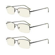 eyekeeper.com 3 Pack Blue Light Filter Reading Glasses CG15015 Eyeglasses White Smoke Gunmetal-3pcs / without magnification,Gunmetal-3pcs / +0.50,Gunmetal-3pcs / +0.75,Gunmetal-3pcs / +1.00,Gunmetal-3pcs / +1.25,Gunmetal-3pcs / +1.50,Gunmetal-3pcs / +1.75,Gunmetal-3pcs / +2.00,Gunmetal-3pcs / +2.25,Gunmetal-3pcs / +2.50,Gunmetal-3pcs / +2.