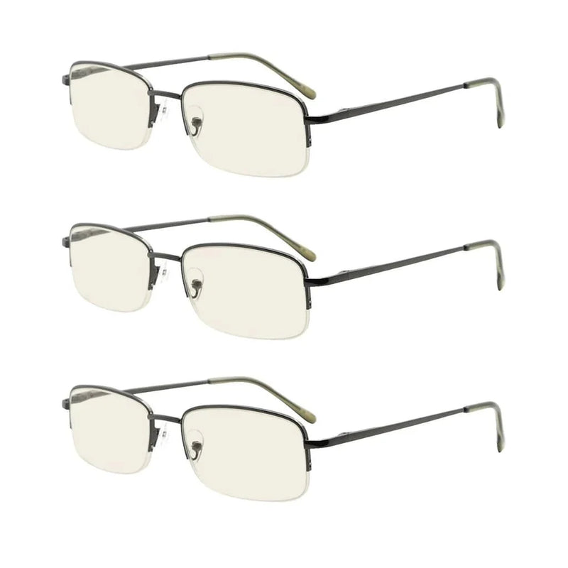 eyekeeper.com 3 Pack Blue Light Filter Reading Glasses CG15015 Eyeglasses White Smoke Gunmetal-3pcs / without magnification,Gunmetal-3pcs / +0.50,Gunmetal-3pcs / +0.75,Gunmetal-3pcs / +1.00,Gunmetal-3pcs / +1.25,Gunmetal-3pcs / +1.50,Gunmetal-3pcs / +1.75,Gunmetal-3pcs / +2.00,Gunmetal-3pcs / +2.25,Gunmetal-3pcs / +2.50,Gunmetal-3pcs / +2.
