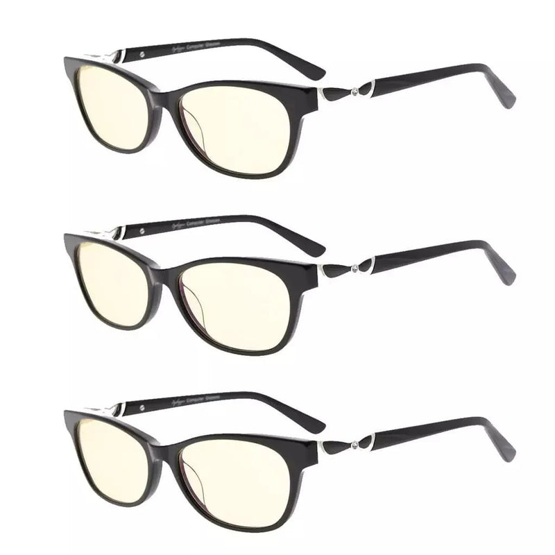 eyekeeper.com 3 Pack Blue Light Filter Reading Glasses CGA0073 Eyeglasses White Smoke Black-3pcs / without magnification,Black-3pcs / +0.50,Black-3pcs / +0.75,Black-3pcs / +1.00,Black-3pcs / +1.25,Black-3pcs / +1.50,Black-3pcs / +1.75,Black-3pcs / +2.00