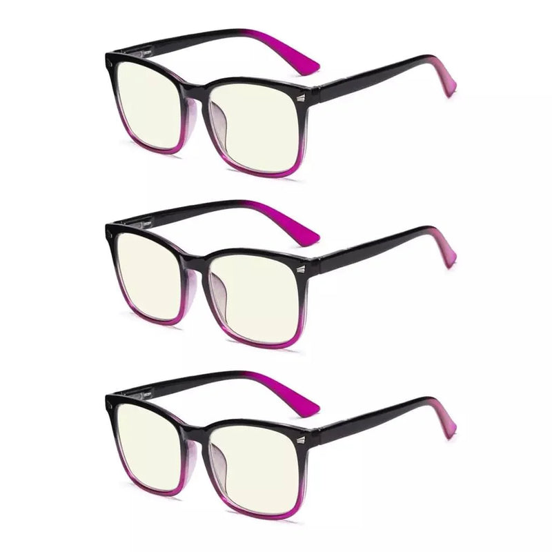 eyekeeper.com 3 Pack Blue Light Filter Reading Glasses UVRT1801 Eyeglasses White Smoke Black Purple-3pcs / without magnification,Black Purple-3pcs / +0.50,Black Purple-3pcs / +0.75,Black Purple-3pcs / +1.00,Black Purple-3pcs / +1.25,Black Purple-3pcs / +1.50,Black Purple-3pcs / +1.75,Black Purple-3pcs / +2.00,Black Purple-3pcs / +2.50,Black