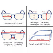 eyekeeper.com 3 Pack Blue Light Filter Reading Glasses UVRT1801 Eyeglasses White Smoke Black Purple-3pcs / without magnification,Black Purple-3pcs / +0.50,Black Purple-3pcs / +0.75,Black Purple-3pcs / +1.00,Black Purple-3pcs / +1.25,Black Purple-3pcs / +1.50,Black Purple-3pcs / +1.75,Black Purple-3pcs / +2.00,Black Purple-3pcs / +2.50,Black