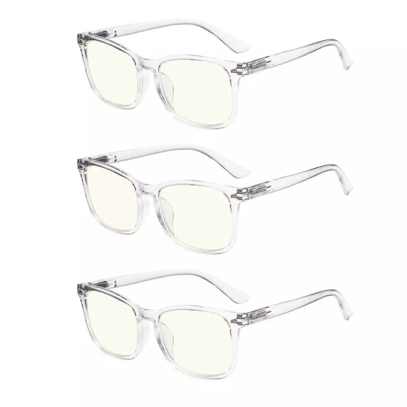 eyekeeper.com 3 Pack Blue Light Filter Reading Glasses UVRT1801 Eyeglasses White Smoke Black Purple-3pcs / without magnification,Black Purple-3pcs / +0.50,Black Purple-3pcs / +0.75,Black Purple-3pcs / +1.00,Black Purple-3pcs / +1.25,Black Purple-3pcs / +1.50,Black Purple-3pcs / +1.75,Black Purple-3pcs / +2.00,Black Purple-3pcs / +2.50,Black
