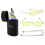 eyekeeper.com 3 Pack Blue Light Filter Reading Glasses with Folding Arms CG15080 Eyeglasses White Smoke Gold-3pcs / without magnification,Gold-3pcs / +0.50,Gold-3pcs / +1.00,Gold-3pcs / +1.25,Gold-3pcs / +1.75,Gold-3pcs / +2.25