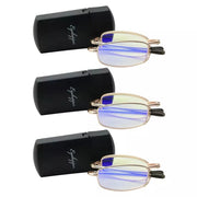 eyekeeper.com 3 Pack Blue Light Filter Reading Glasses with Folding Arms CG15080 Eyeglasses White Smoke Gold-3pcs / without magnification,Gold-3pcs / +0.50,Gold-3pcs / +1.00,Gold-3pcs / +1.25,Gold-3pcs / +1.75,Gold-3pcs / +2.25